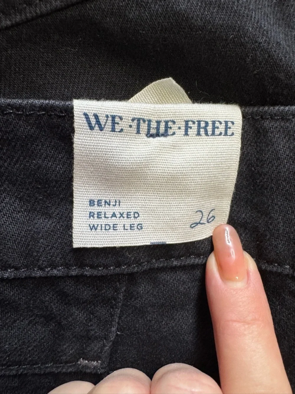 Free People Black Wide Leg Benji Jeans - size 26 - Picture 11 of 16